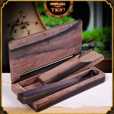Bộ hộp đựng nhang gỗ Ebony đa năng TK07